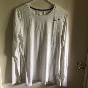 White and grey Nike long sleeve dri-fit